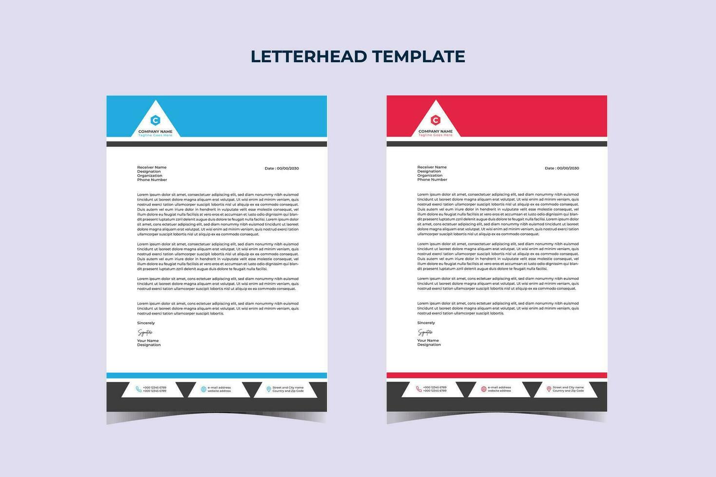 Professional Modern Business Letterhead Design Template vector