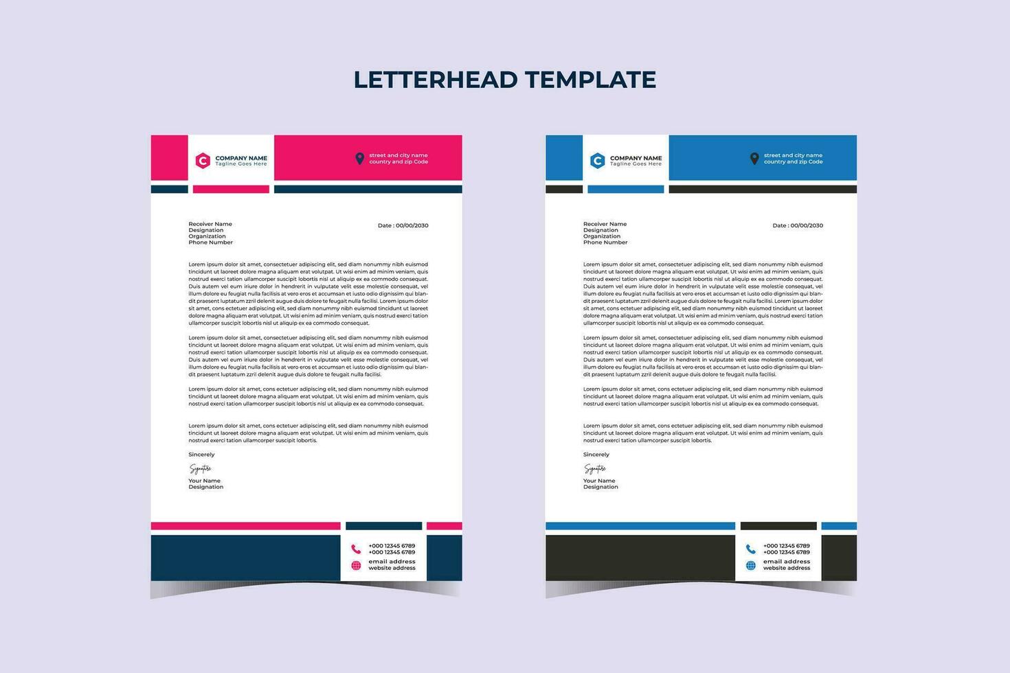 Creative Business Letterhead Design Template vector