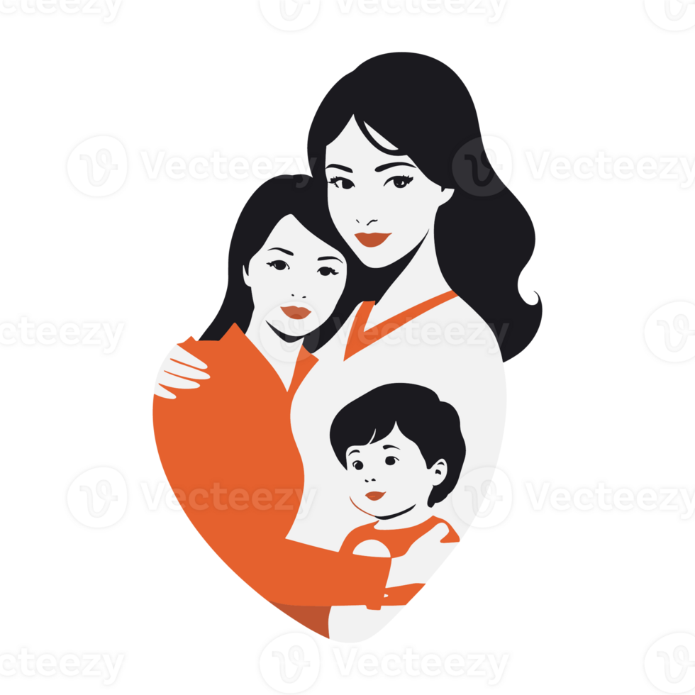 Mother love for children Mothers Day illustration png