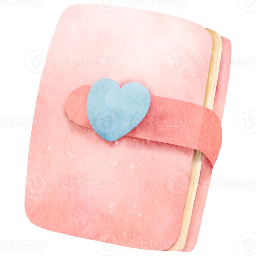 Watercolor diary book png