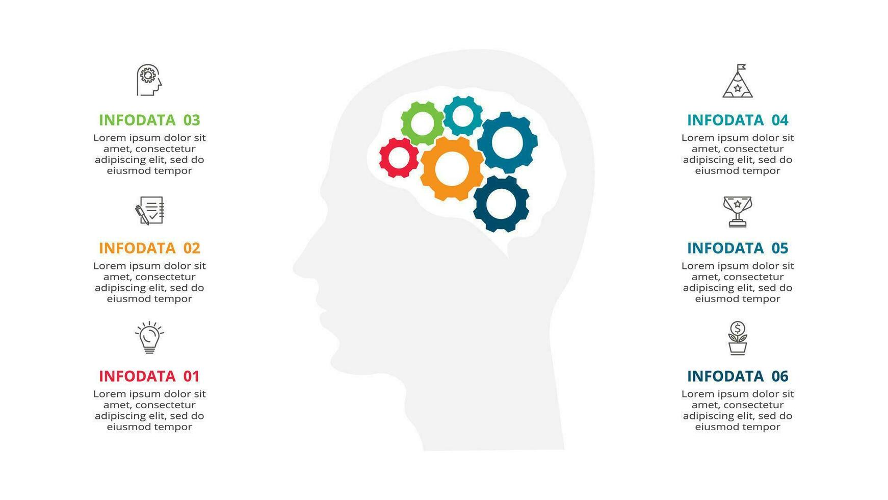 Creative concept for infographic with 6 steps, options, parts or processes. Business data visualization. vector