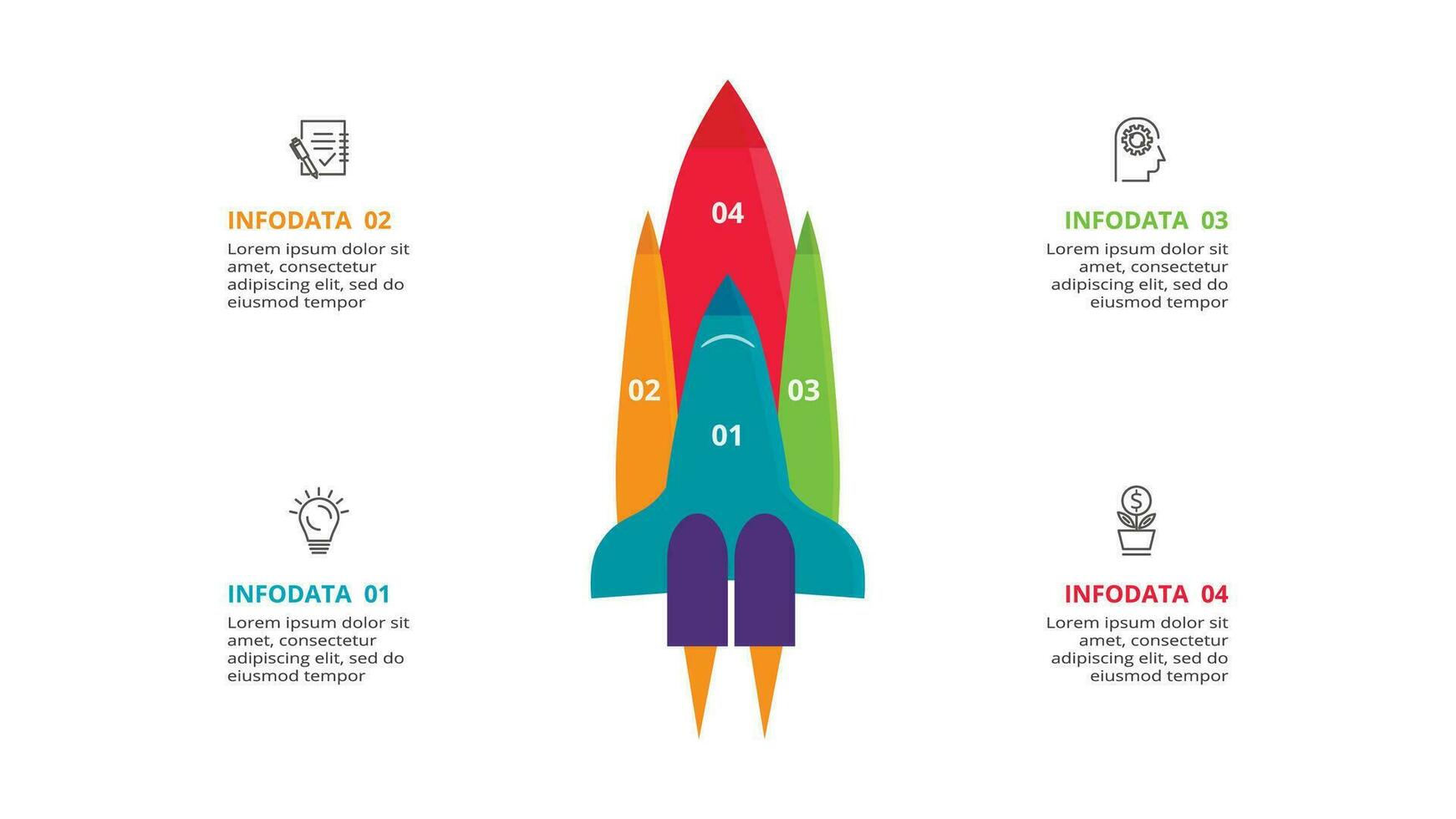 Creative concept for infographic with 4 steps, options, parts or processes. Business data visualization. vector