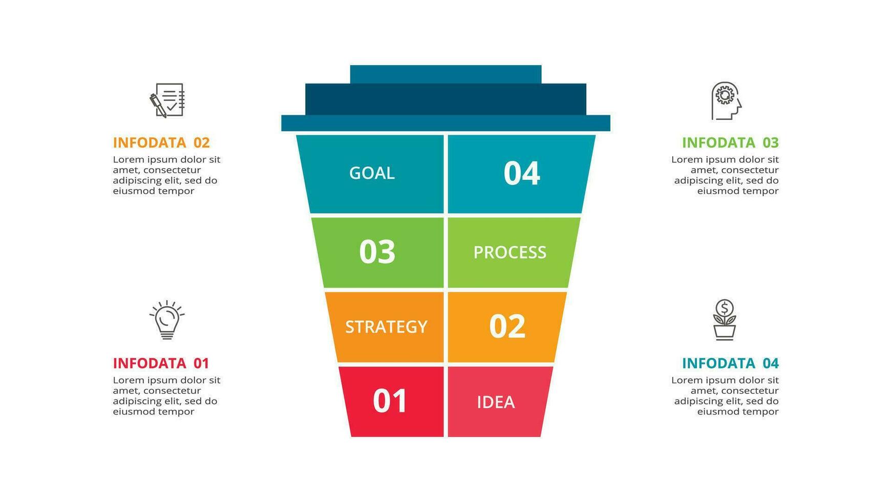 Creative concept for infographic with 4 steps, options, parts or processes. Business data visualization. vector