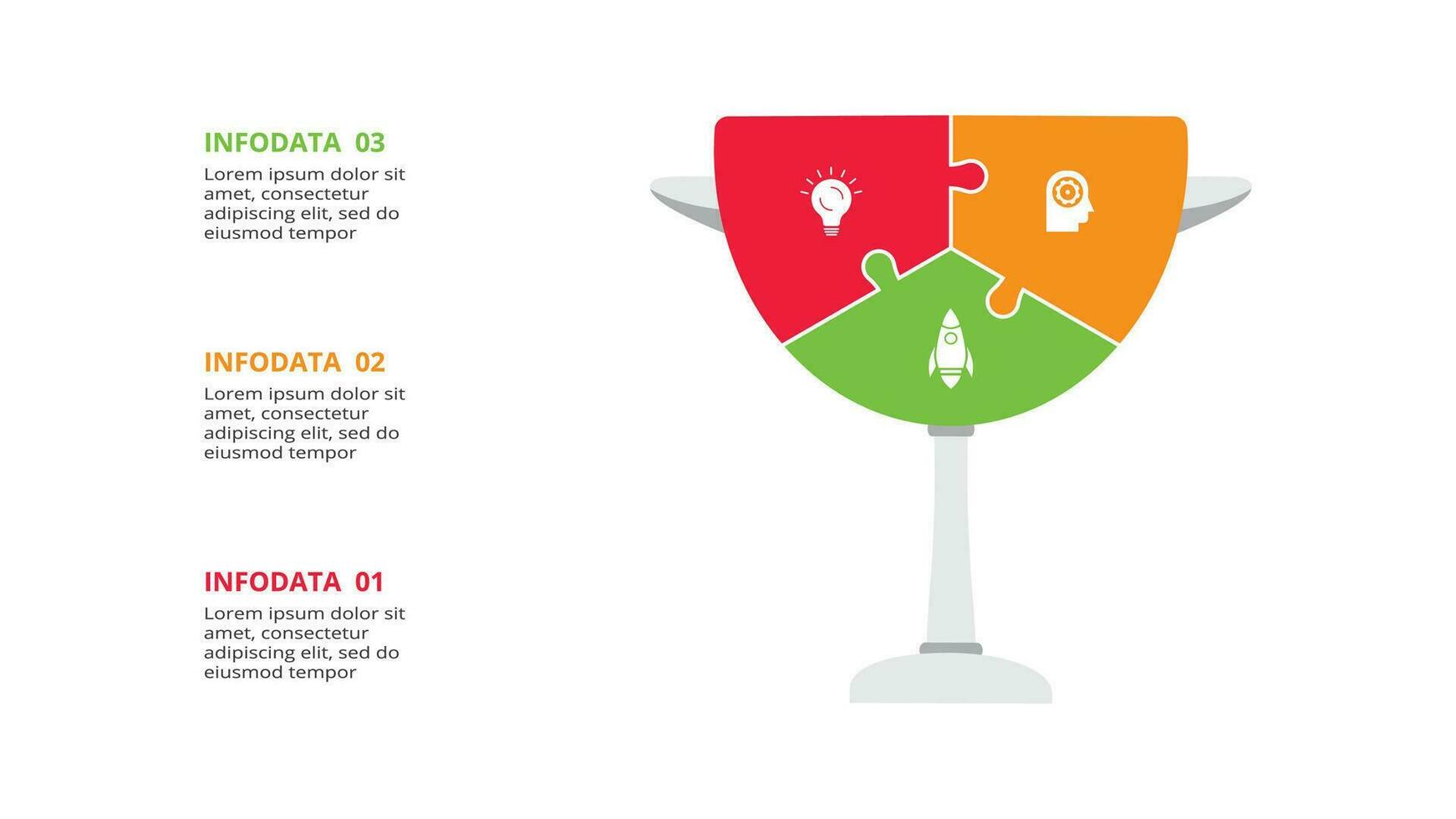 creativo concepto para infografía con 3 pasos, opciones, partes o procesos. negocio datos visualización. vector