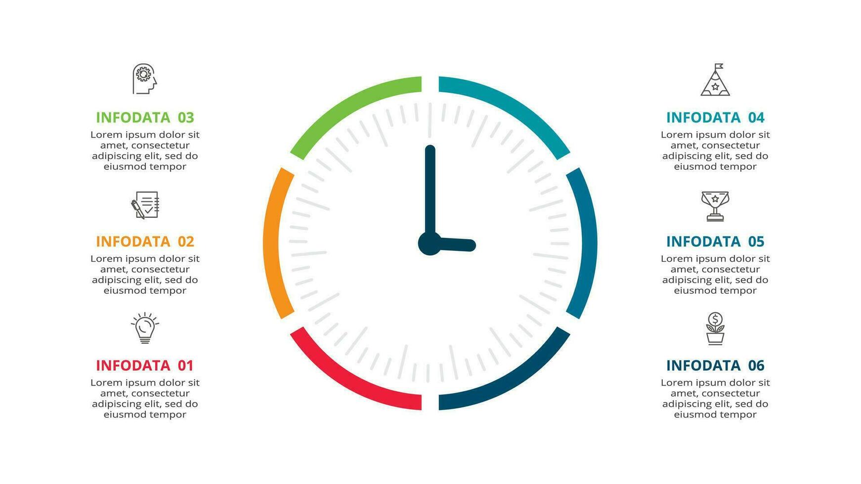 Creative concept for infographic with 6 steps, options, parts or processes. Business data visualization. vector