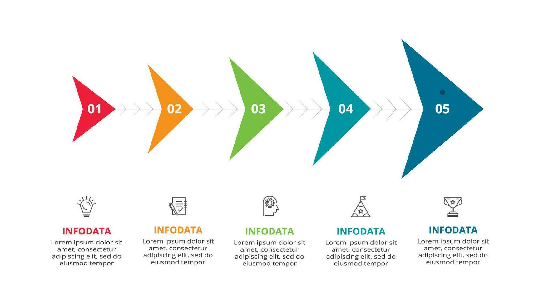 creativo concepto para infografía con 5 5 pasos, opciones, partes o procesos. negocio datos visualización. vector