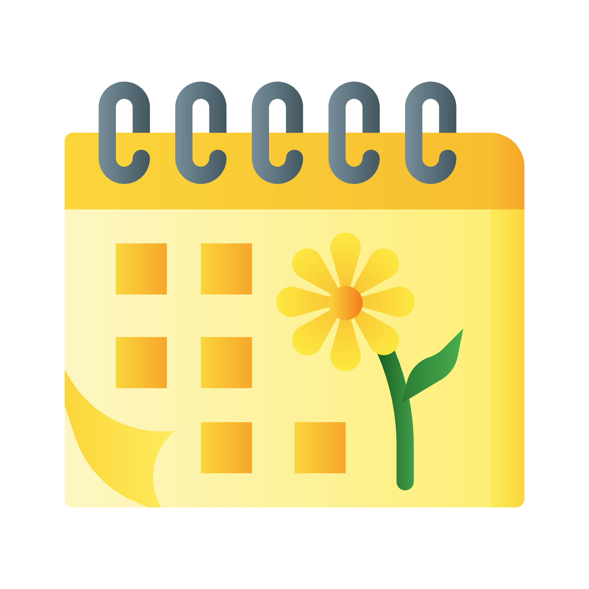 Spring calendar icon in gradient fill style with high vector quality ...