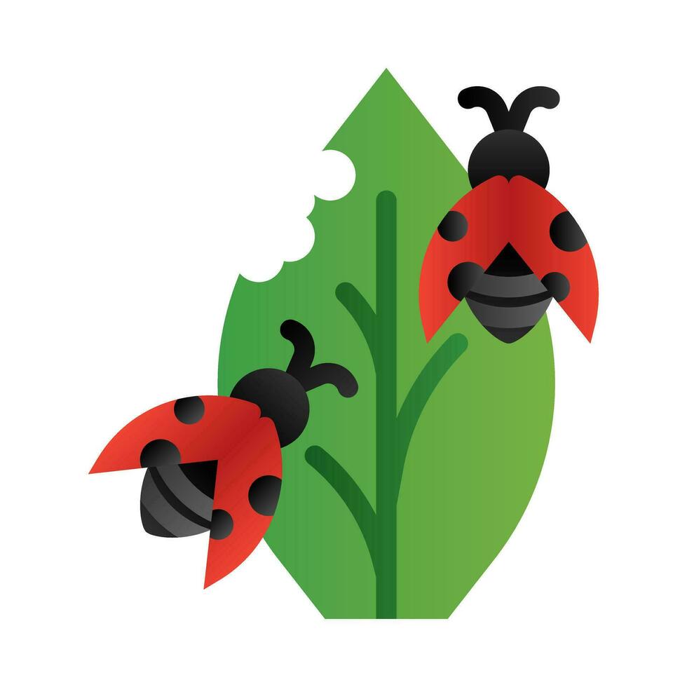 Ladybug icon in gradient fill style with high vector quality suitable for ui and spring needs