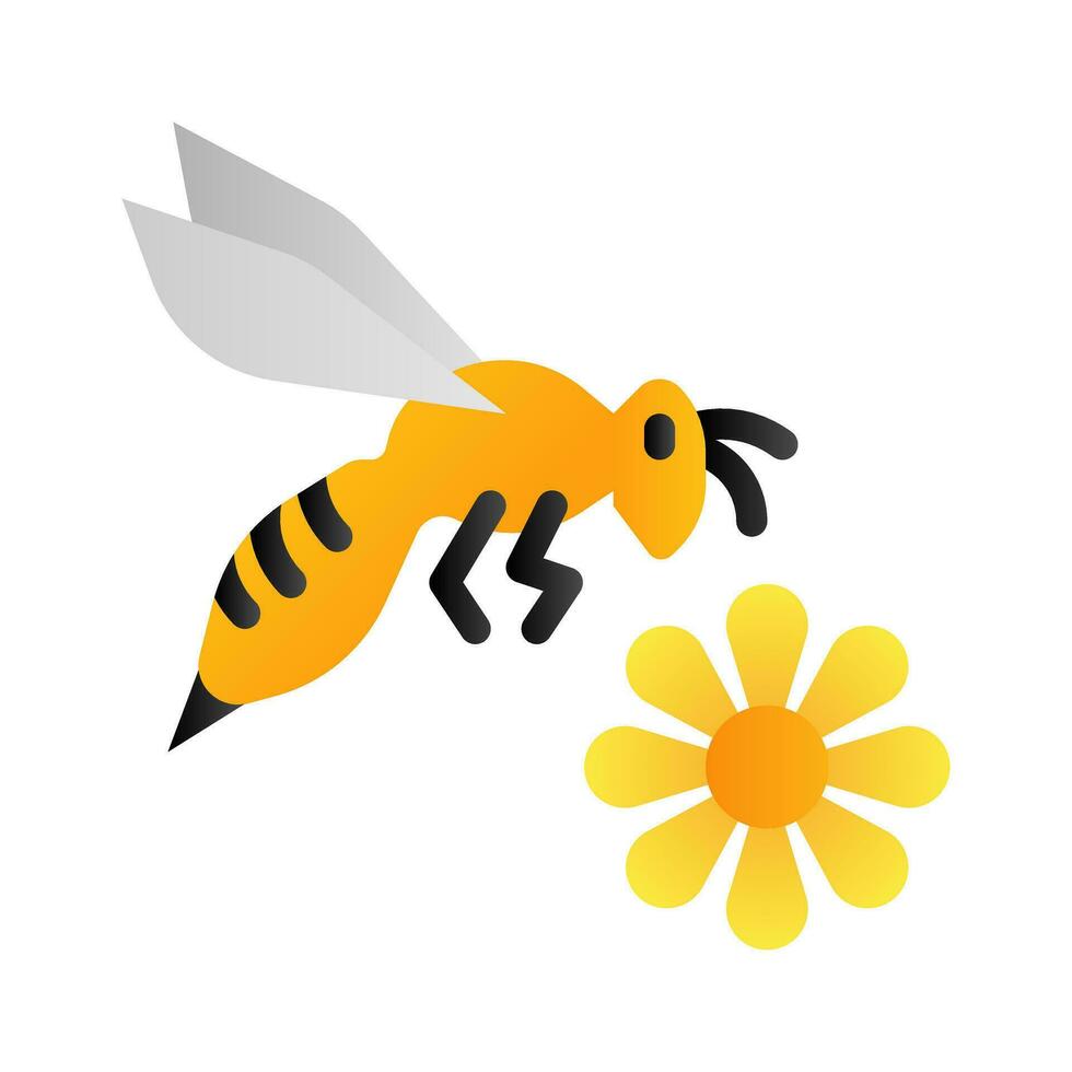 abeja icono en degradado llenar estilo con alto vector calidad adecuado para ui y primavera necesidades