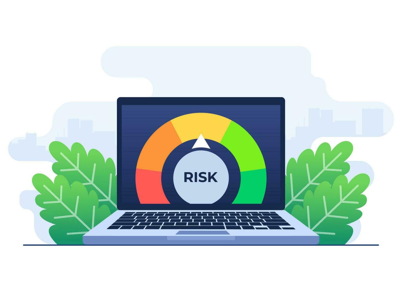 Risk assessment concept flat illustration vector template with speedometer, Risk management