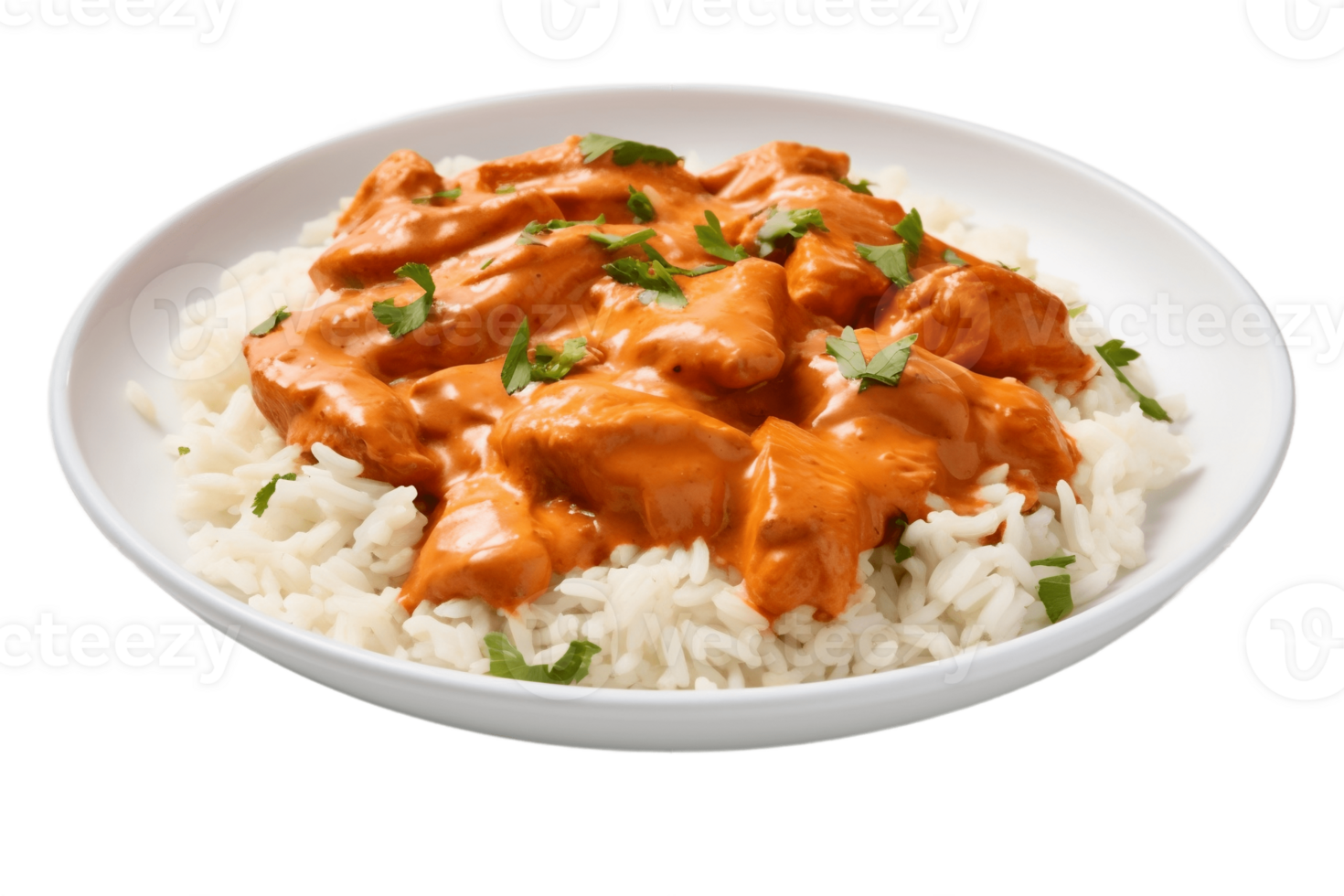 AI generated Butter Chicken on a Transparent Background. AI png