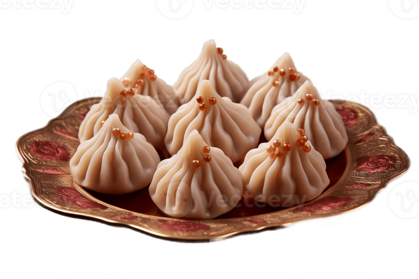AI generated Modak on Plate with Transparent Background. AI png