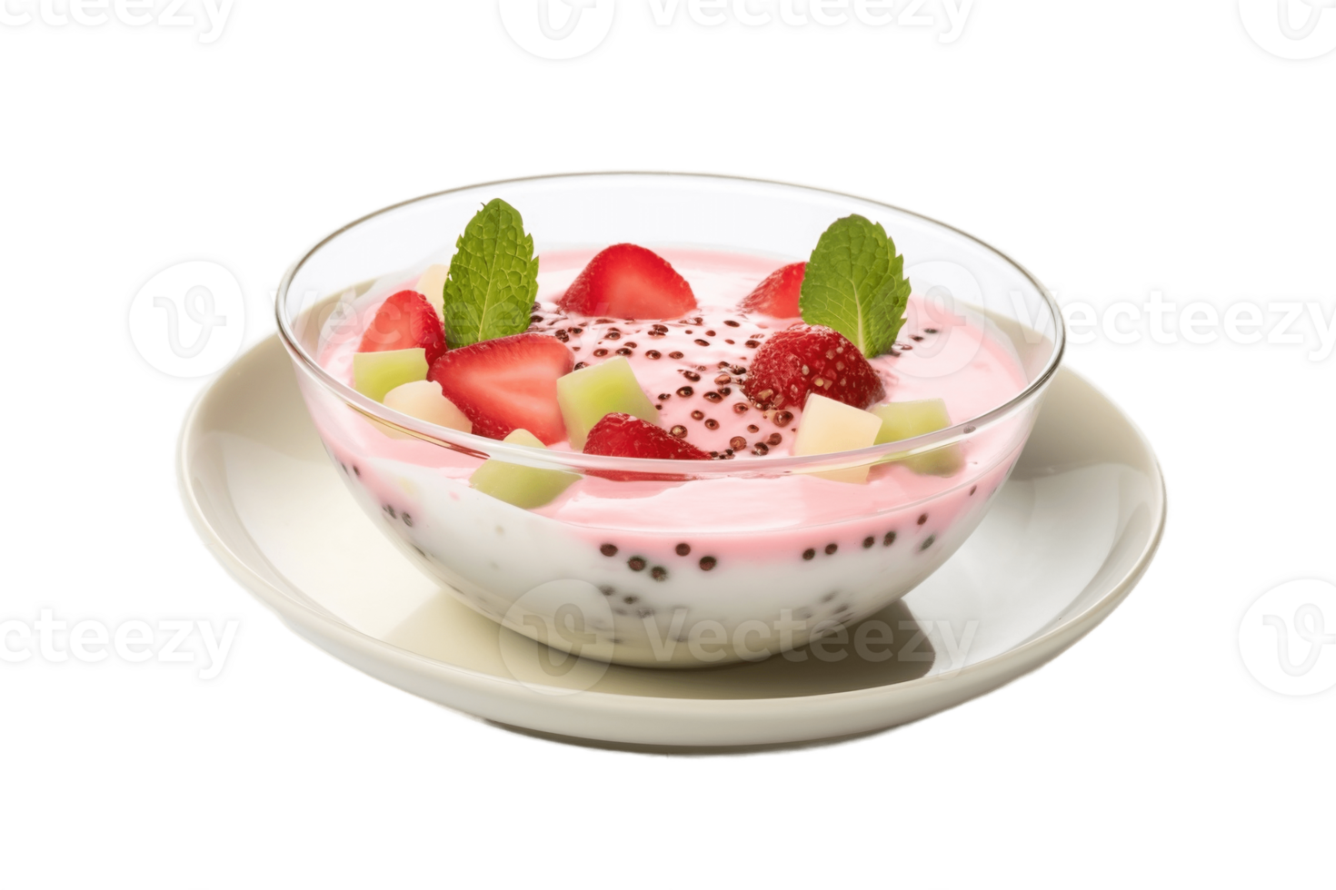 AI generated Falooda on Plate with Transparent Background . AI png