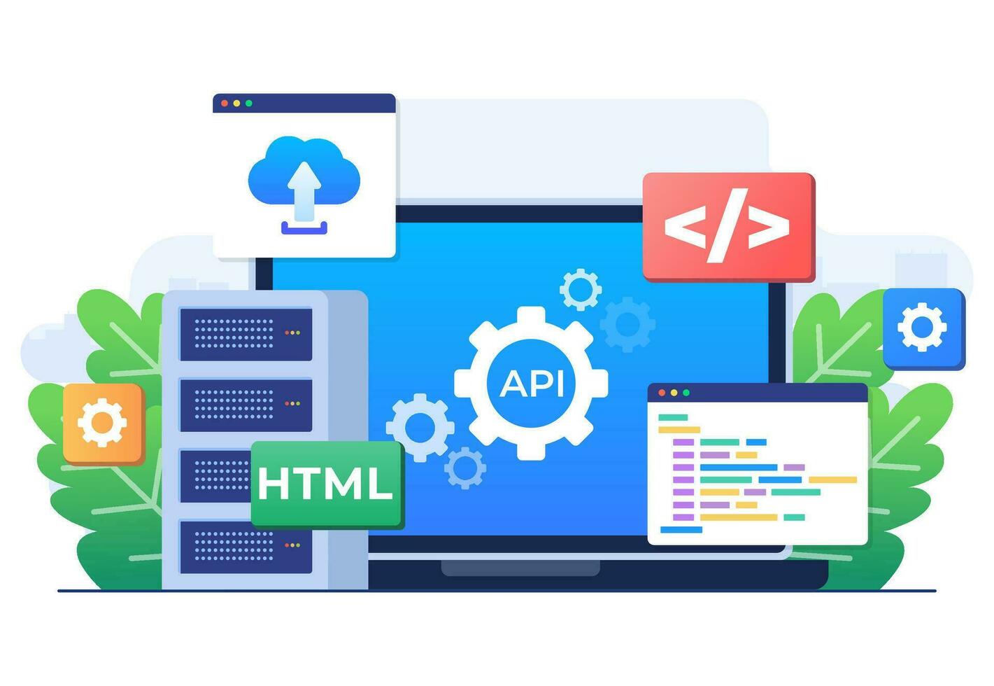 Application Programming Interface concept, API provides the interface ...