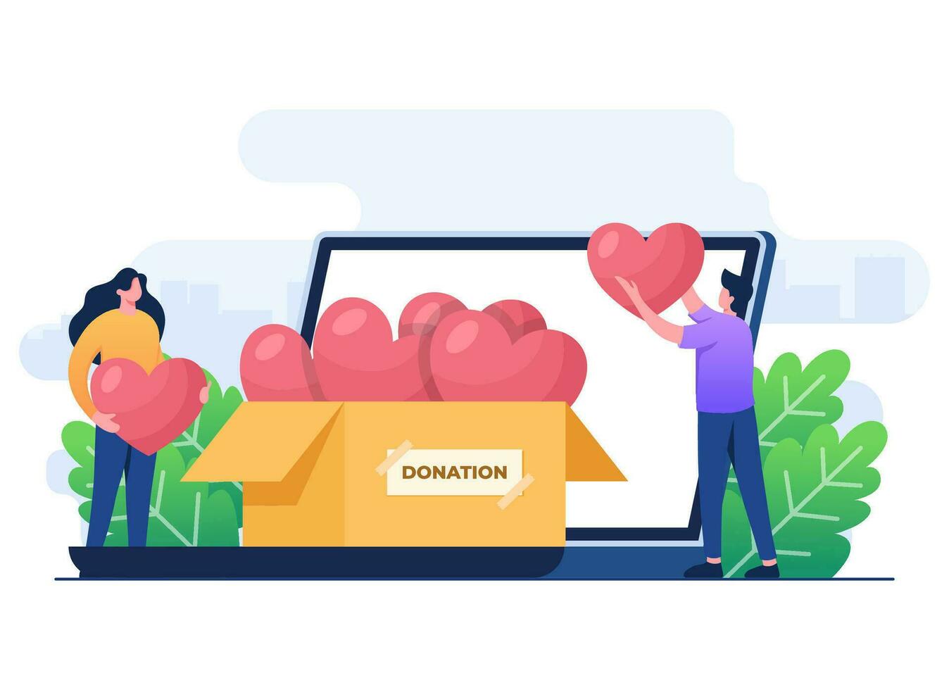 en línea donación concepto plano ilustración concepto vector plantilla, financiero apoyo y recaudación de fondos concepto, sin ánimo de lucro organización, secundario y dando ayuda, trabajar como voluntario, social apoyo