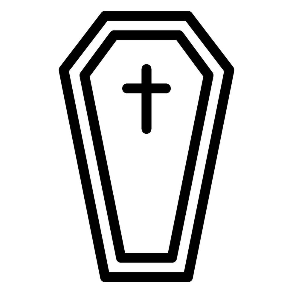 coffin line icon vector