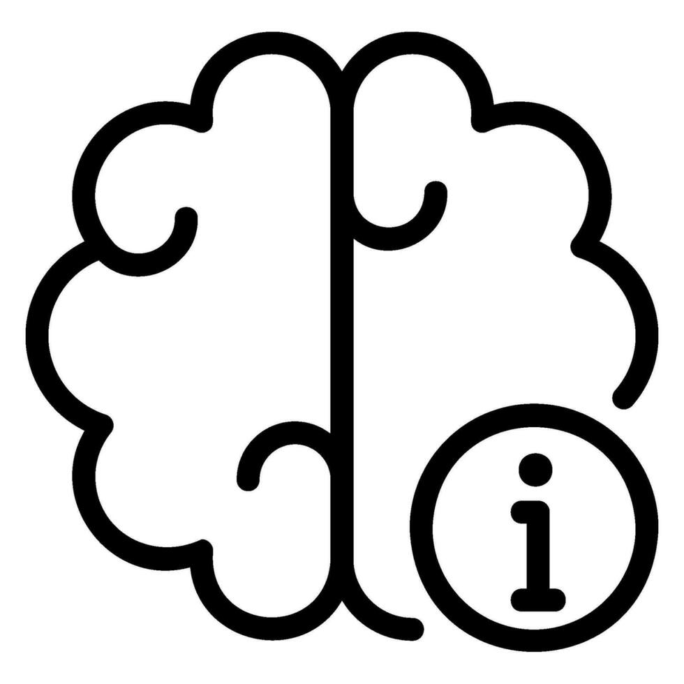 brain line icon vector