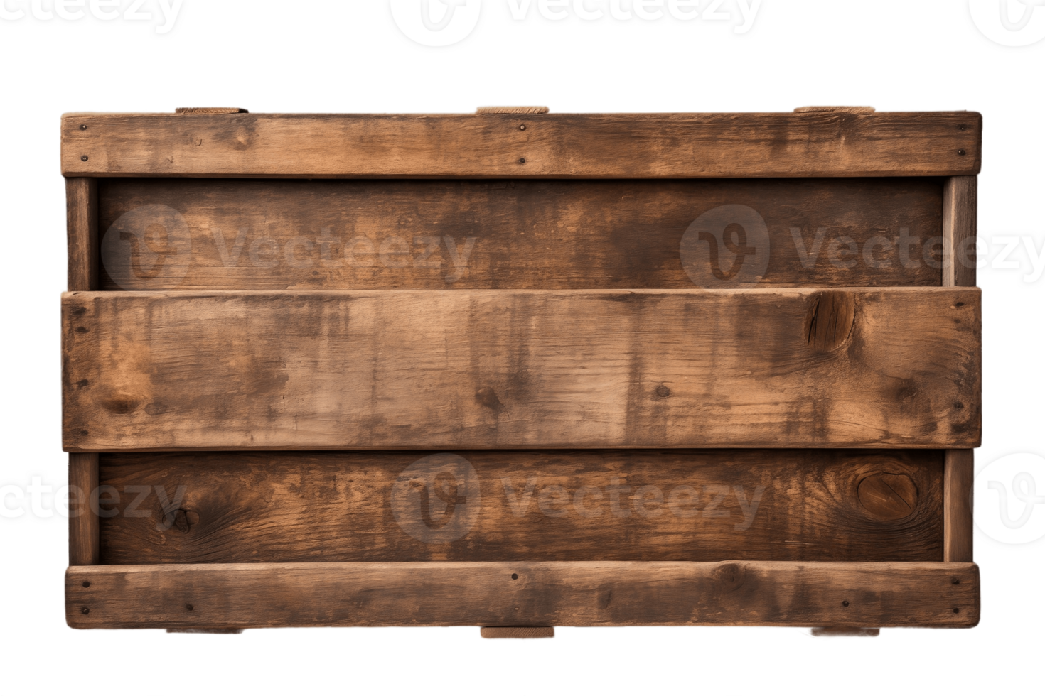 AI generated Old Closed Wooden Crate with Transparent Background. AI png