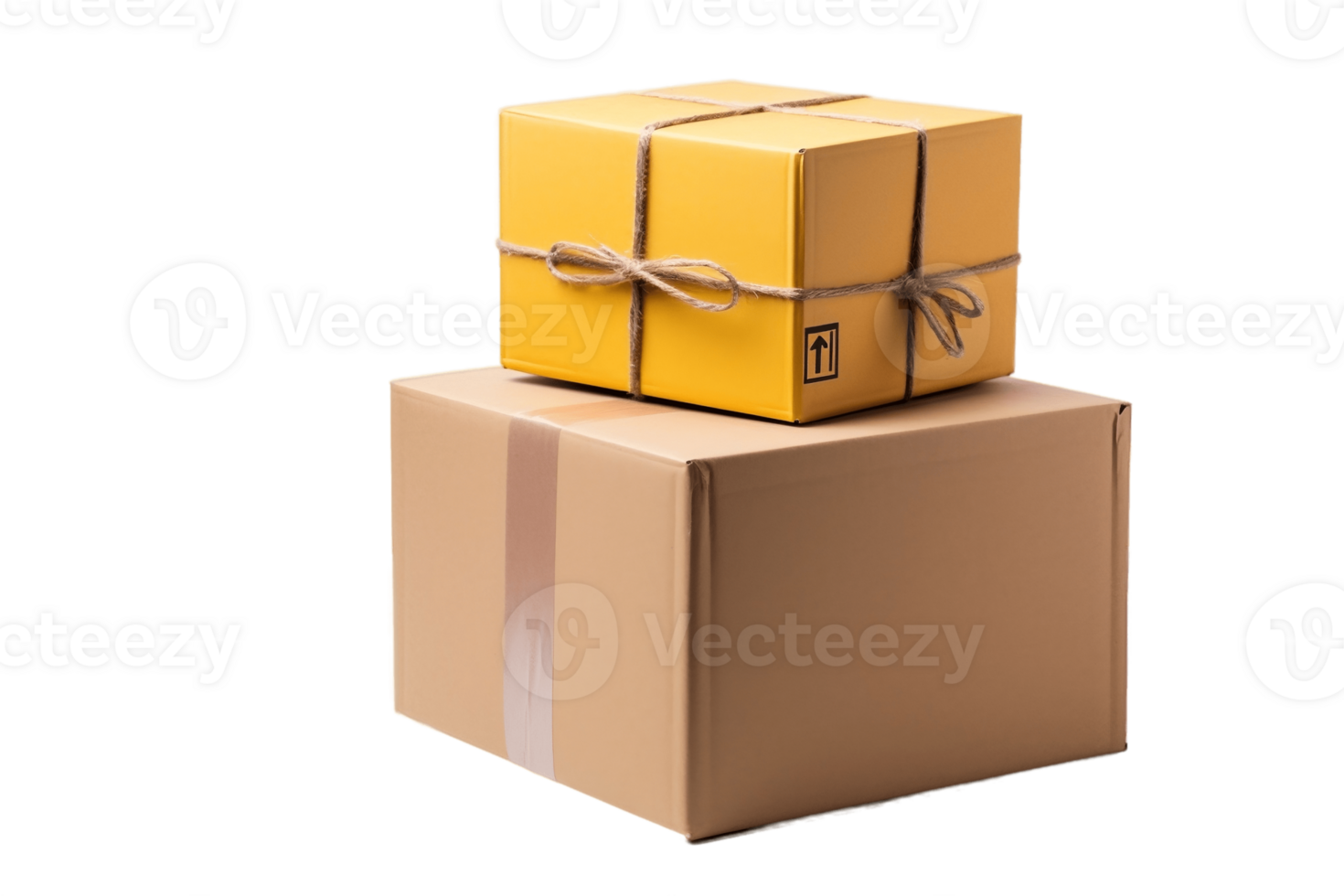 AI generated Delivery Box with Transparent Background. AI png