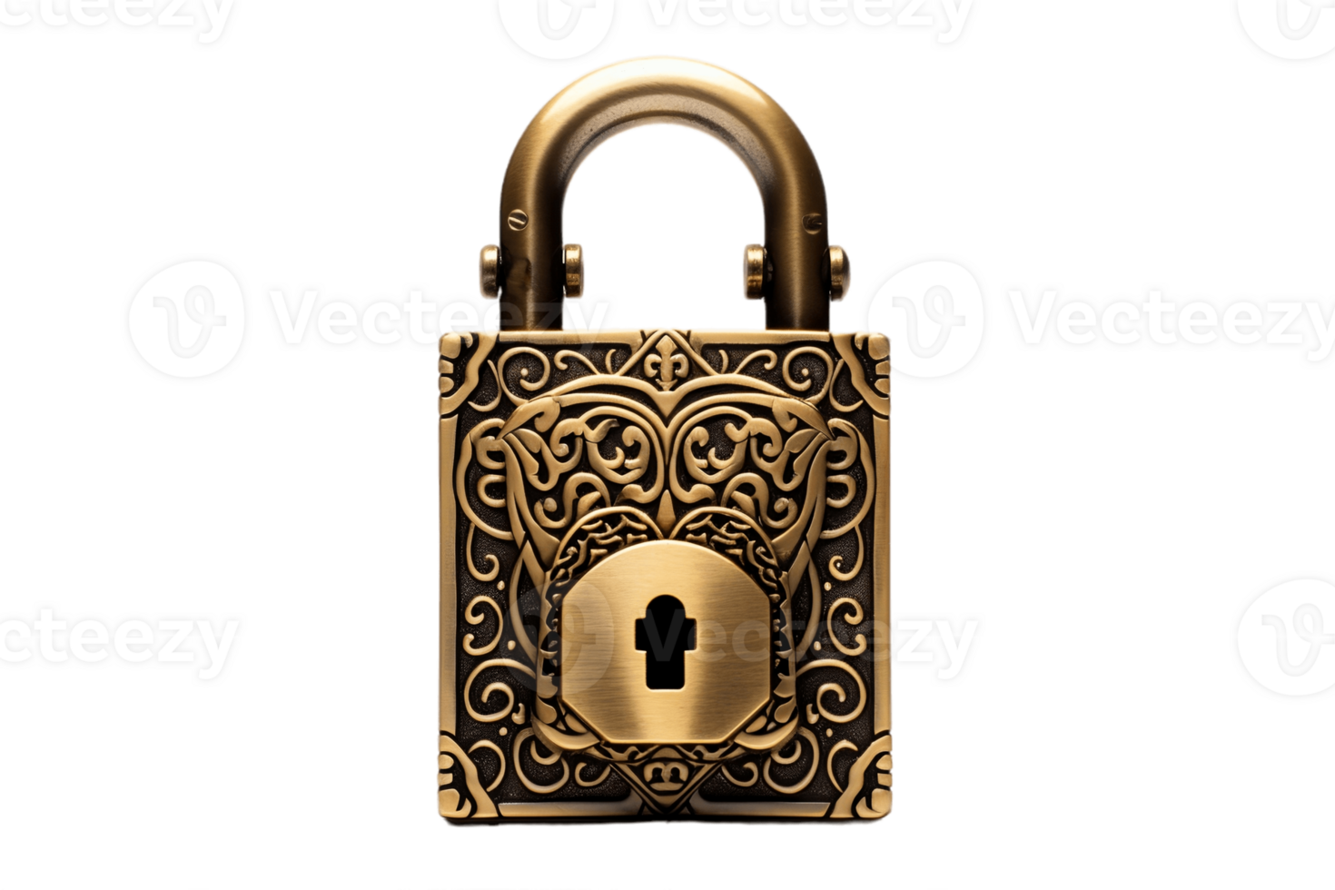 AI generated Antique Lock with Transparent Background. AI png