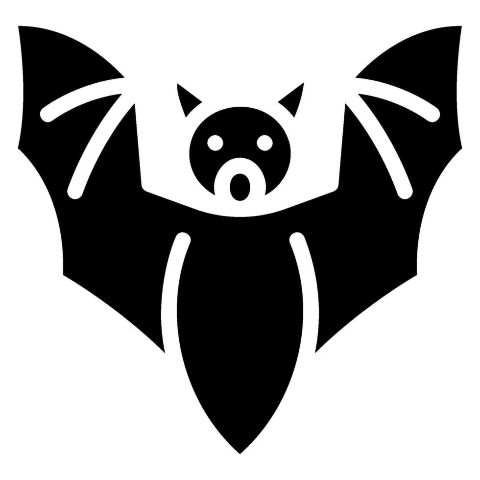 bat glyph icon vector