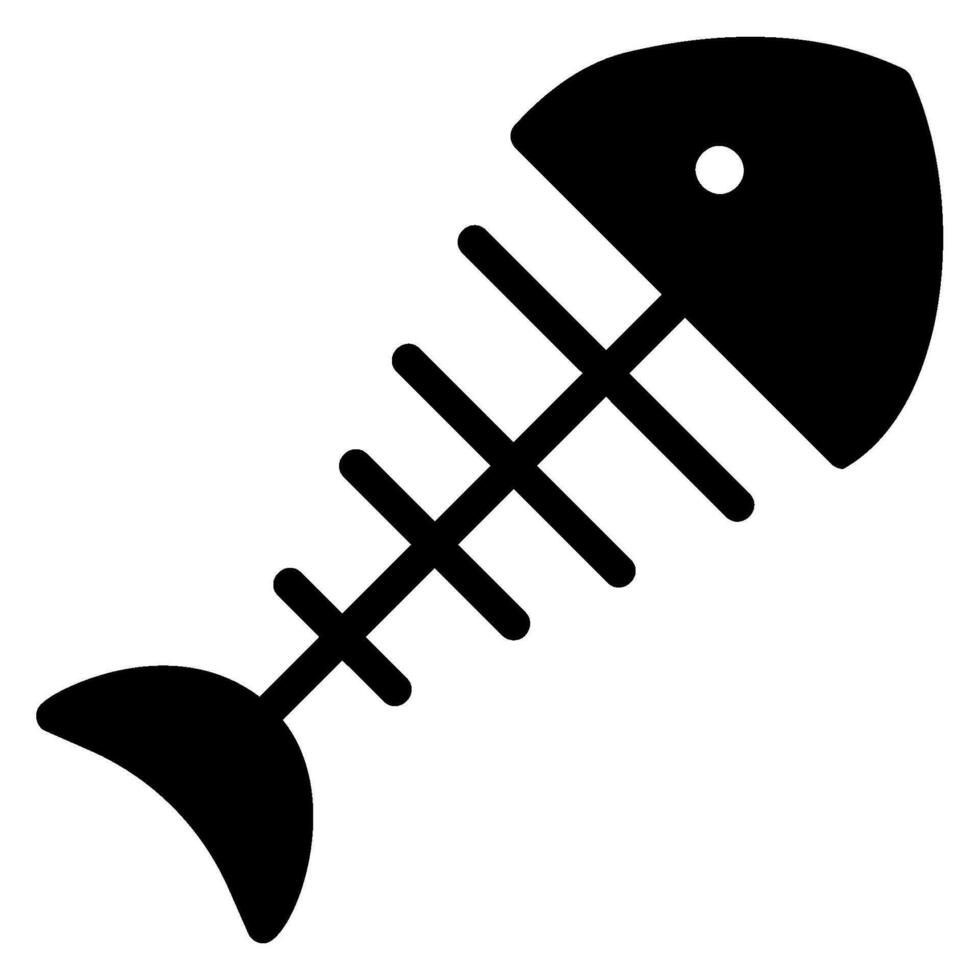 fishbone glyph icon vector