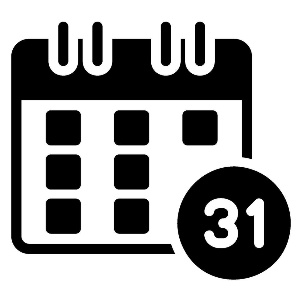 calendar glyph icon vector