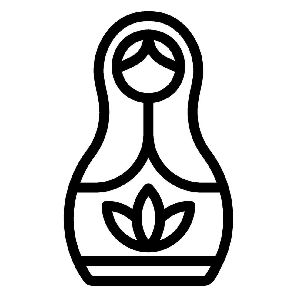 matryoshka doll line icon vector