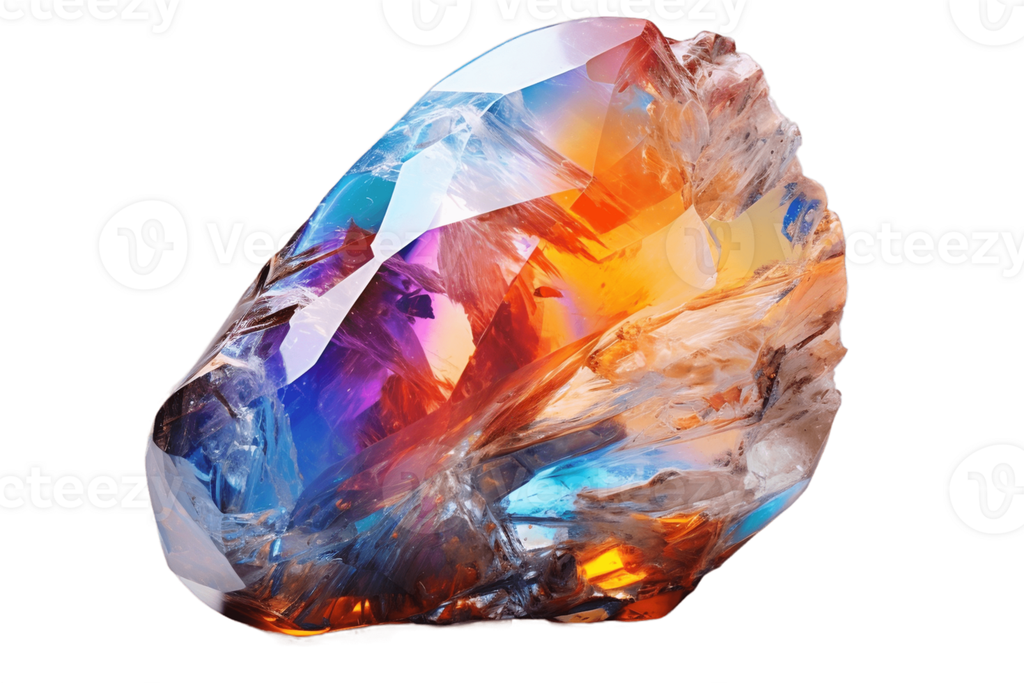 AI generated Opal Gem with Transparent Background. AI png