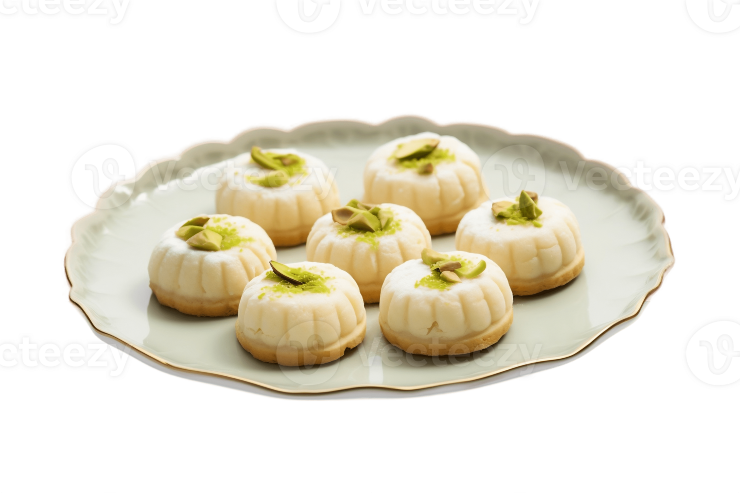 AI generated Sandesh on Plate with Transparent Background. AI png