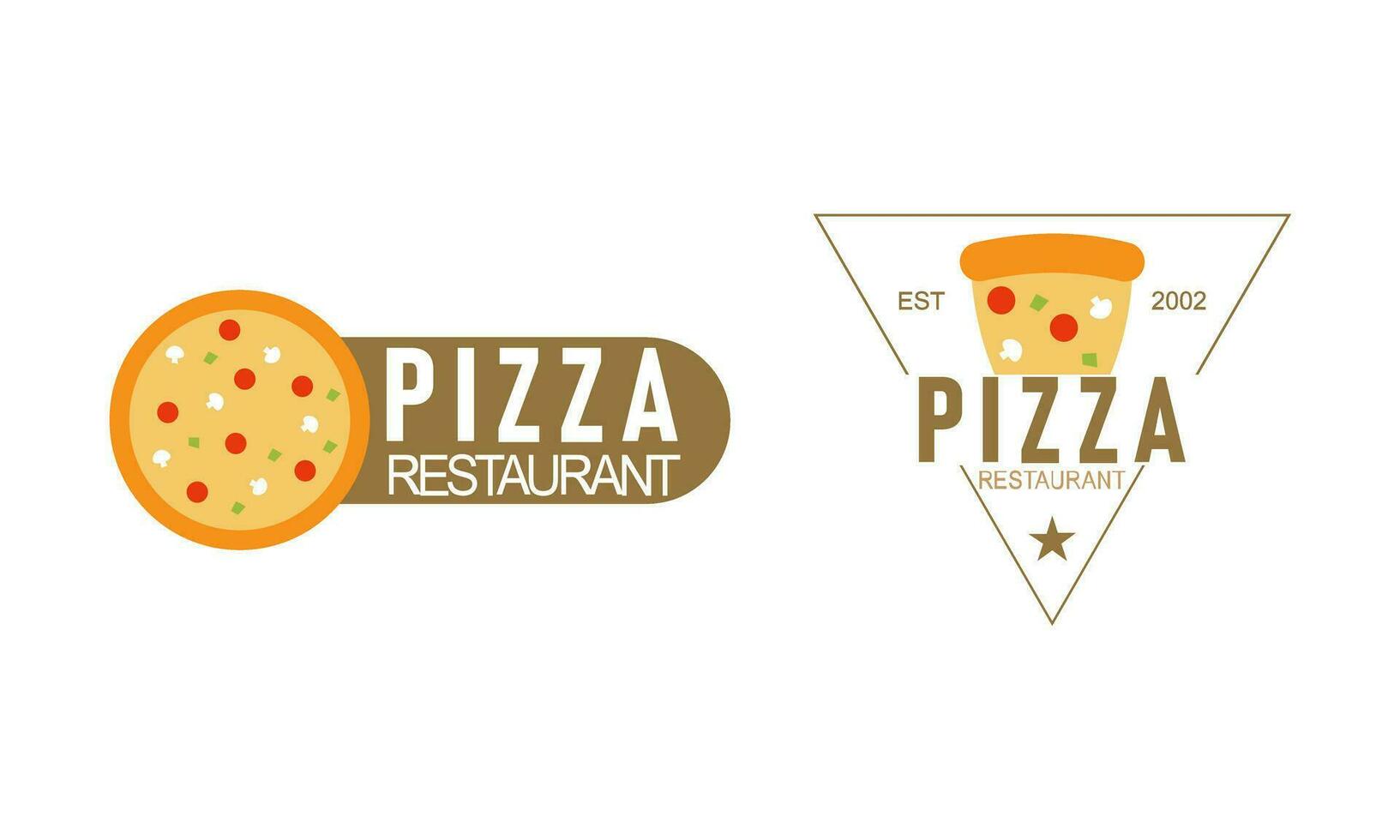 Pizza logo, íconos y diseño elementos para pizzería vector