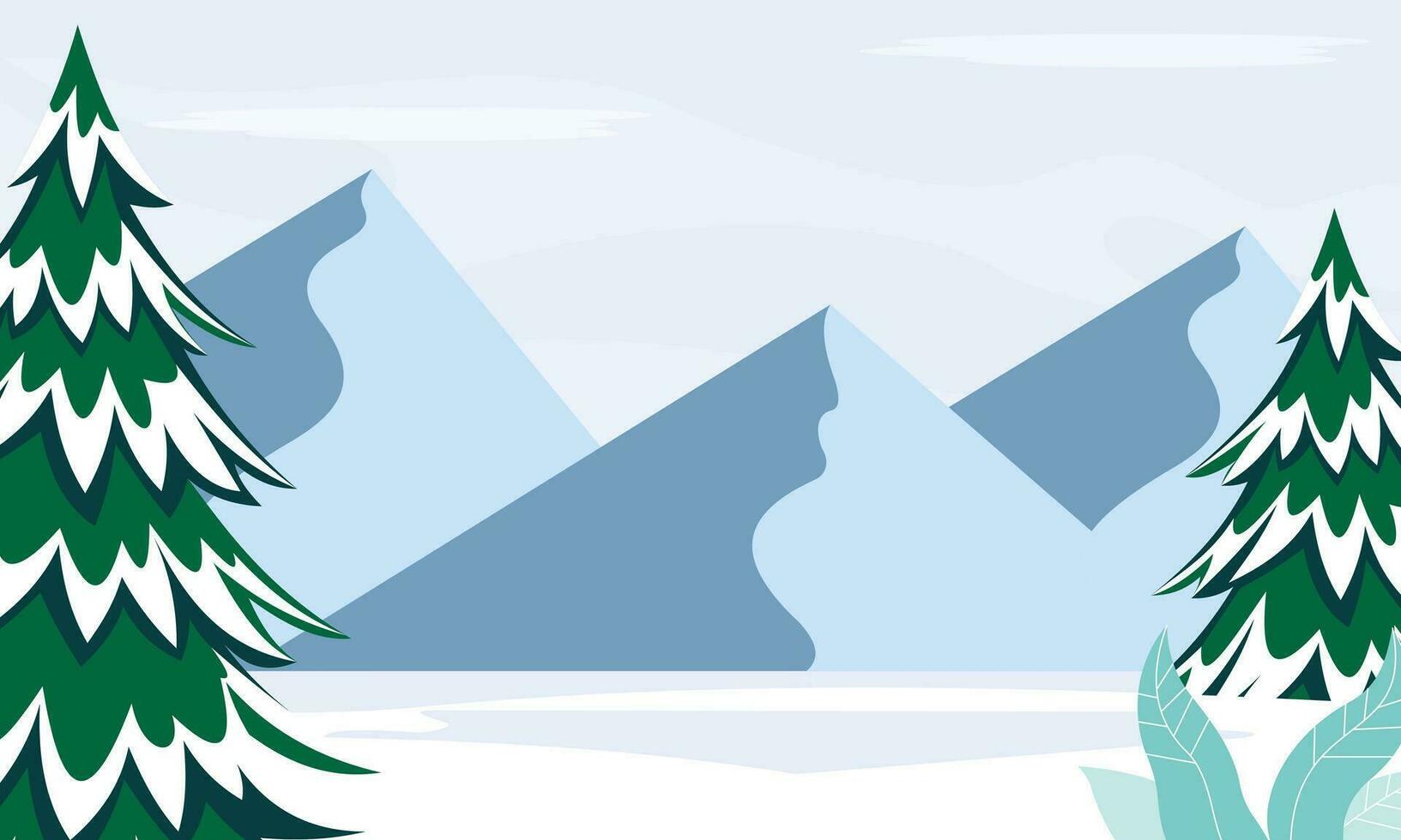 invierno paisaje antecedentes. plano vector ilustración