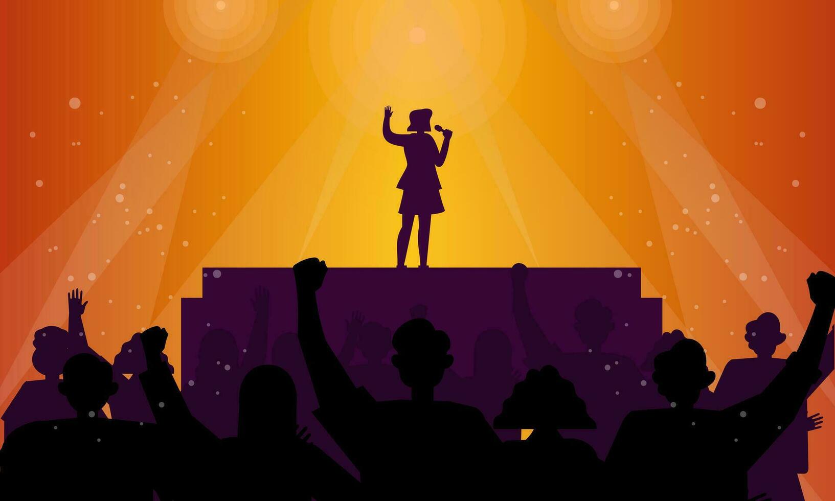 Festival crowd at concert of illustration vector