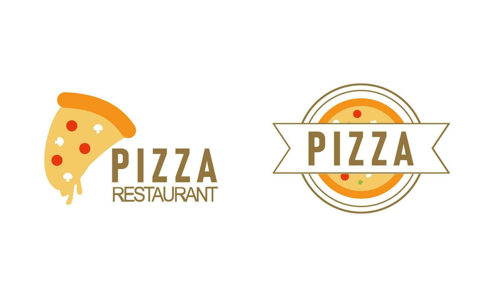 Pizza logo, íconos y diseño elementos para pizzería vector