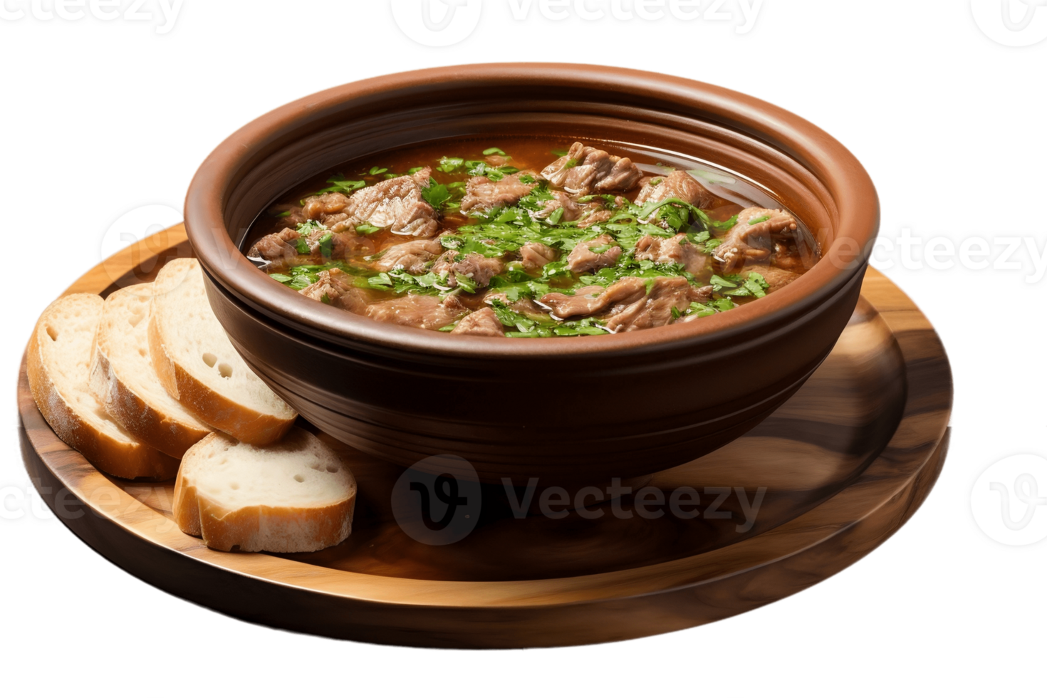 AI generated Bowl of Soup with Meat on a Transparent Background. AI png