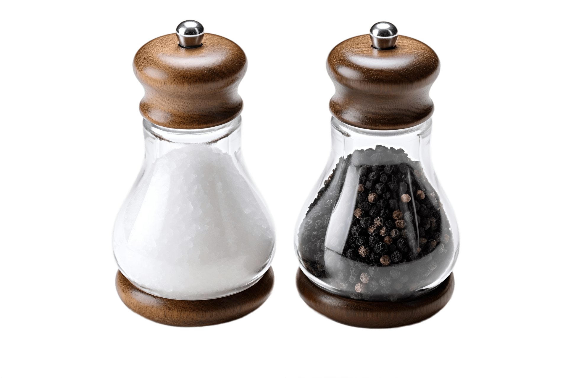 AI generated Salt and Pepper Shakers with Transparent Background. AI