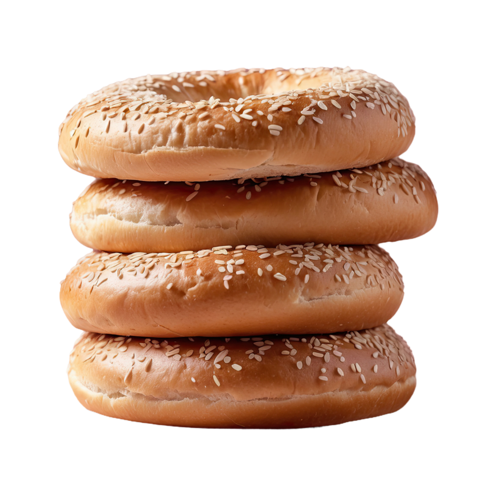 AI generated Stack of bagels isolated on transparent background png