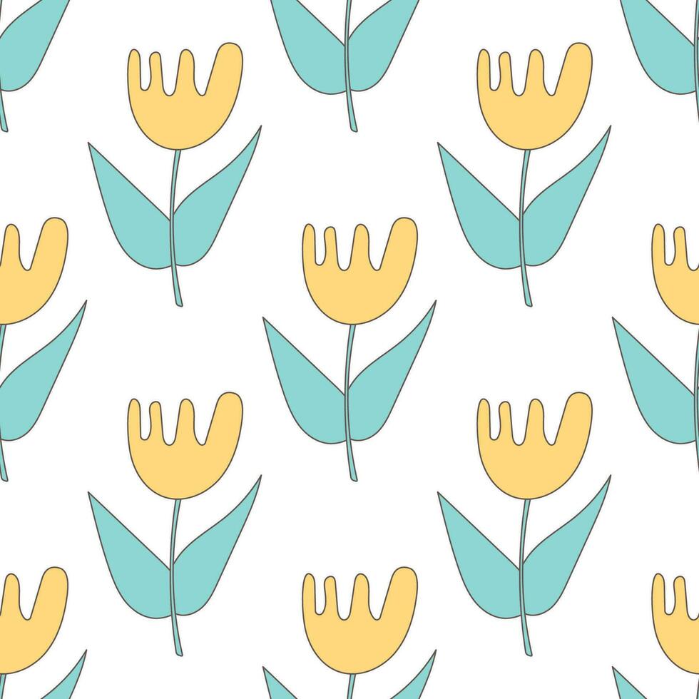 flowers garden warm beautiful vector pattern t