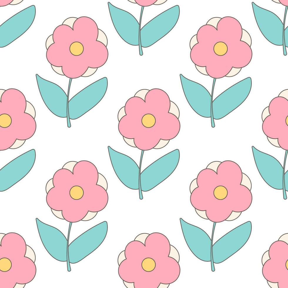 flowers garden warm beautiful vector pattern t