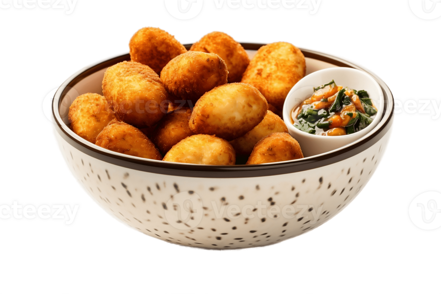 AI generated Coxinha and Rissole on Transparent Background. AI png