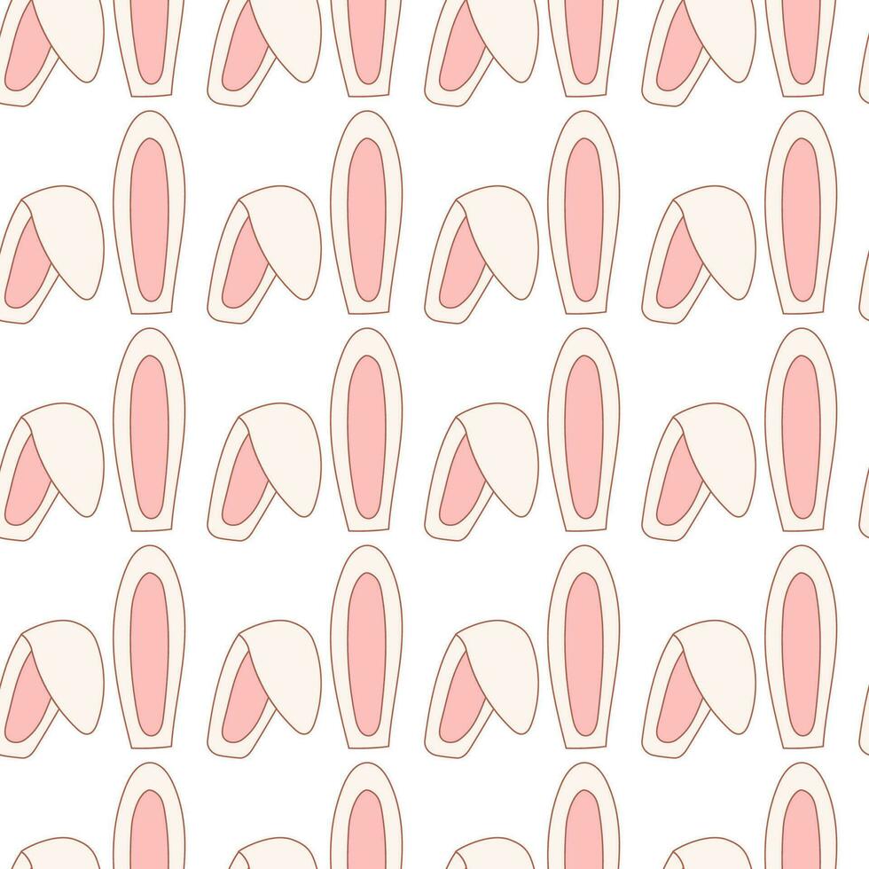 easter hare ears colored hunting pattern textile vector