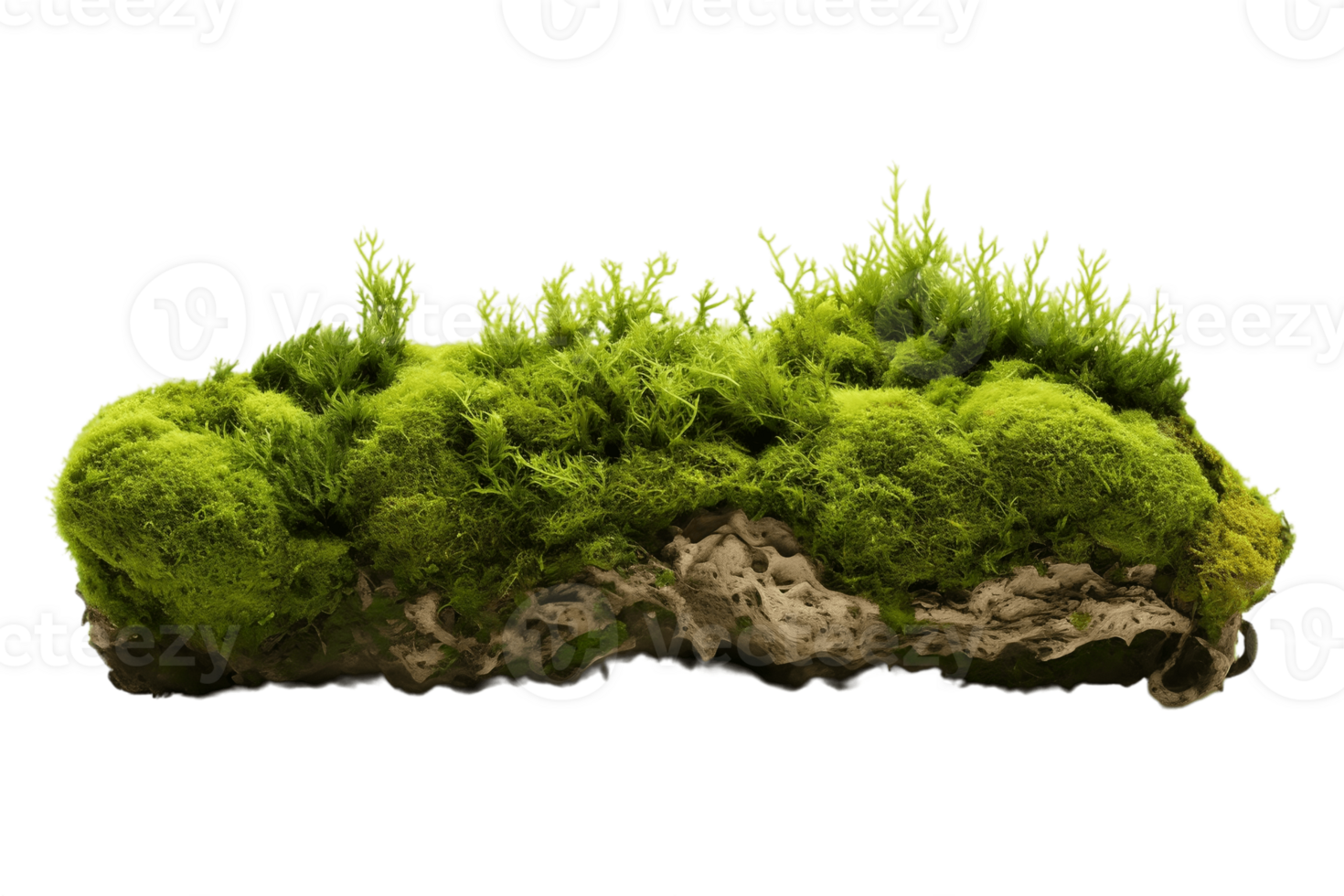 AI generated Green Moss with Transparent Background. AI png