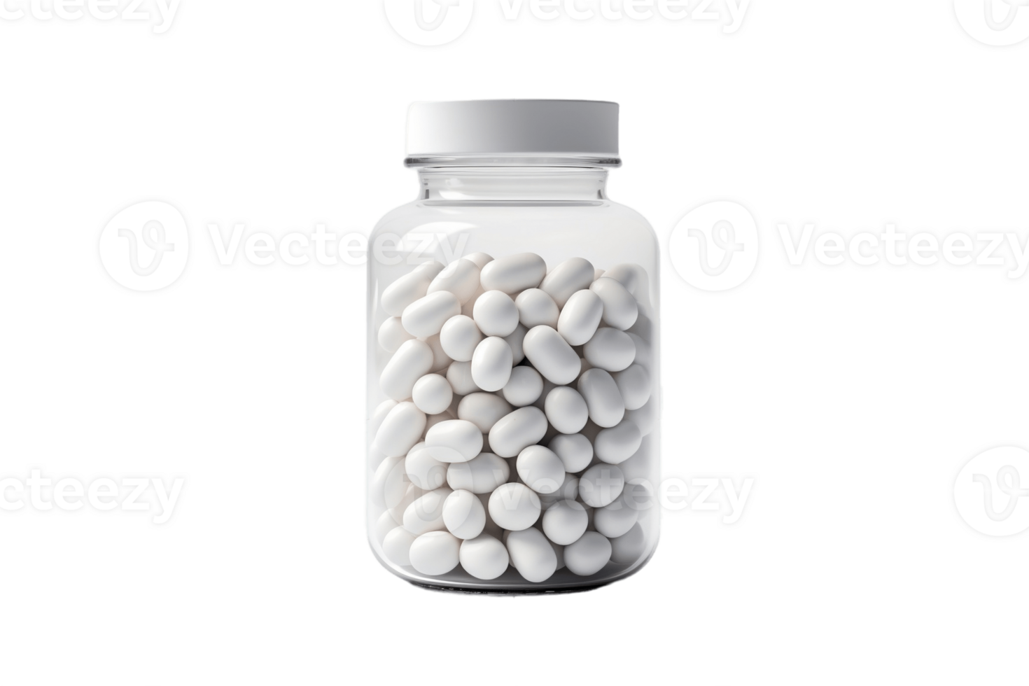 AI generated White Pill Bottle on Transparent Background. AI png