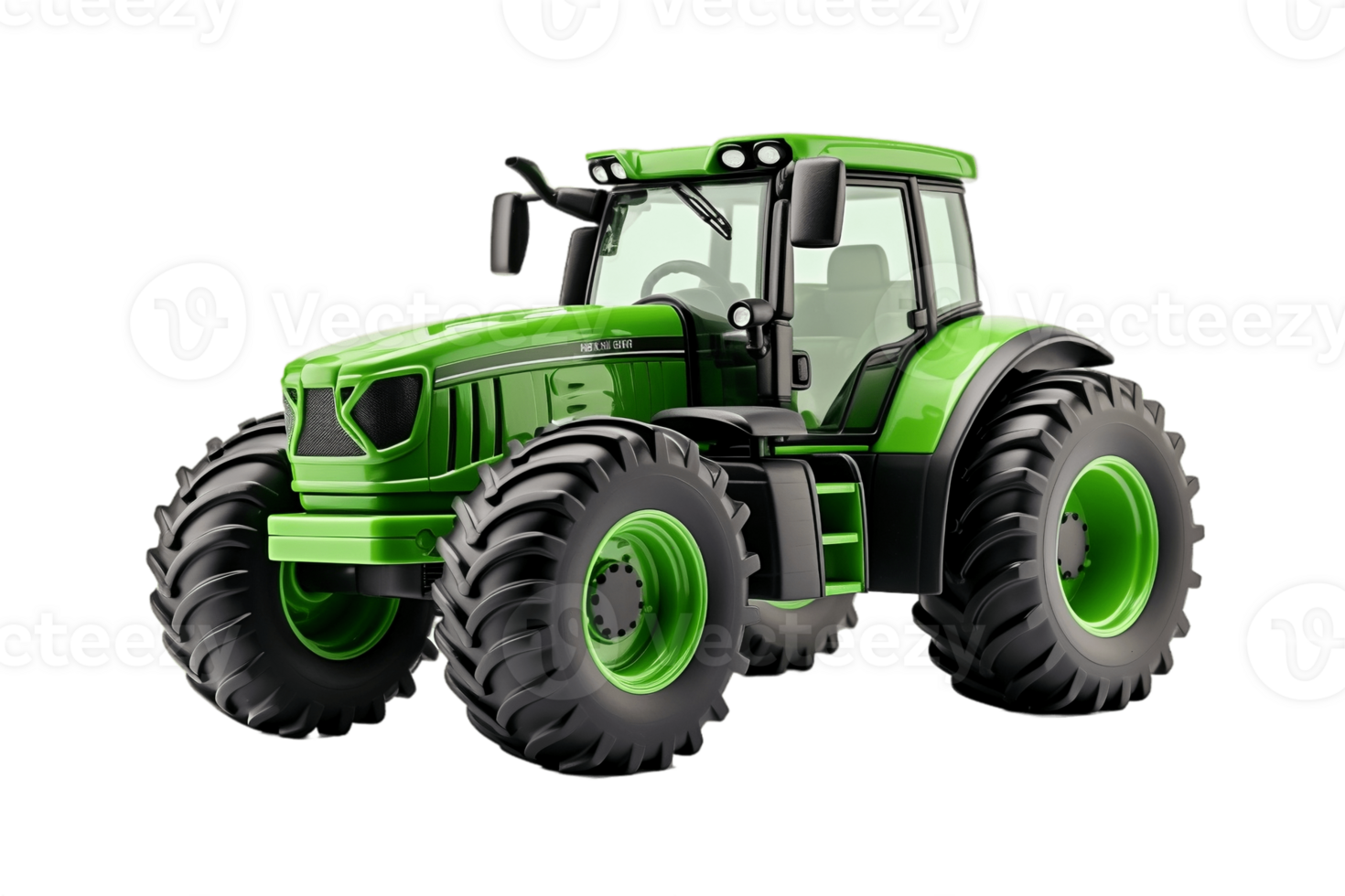 AI generated Green Tractor with Transparent Background. AI png