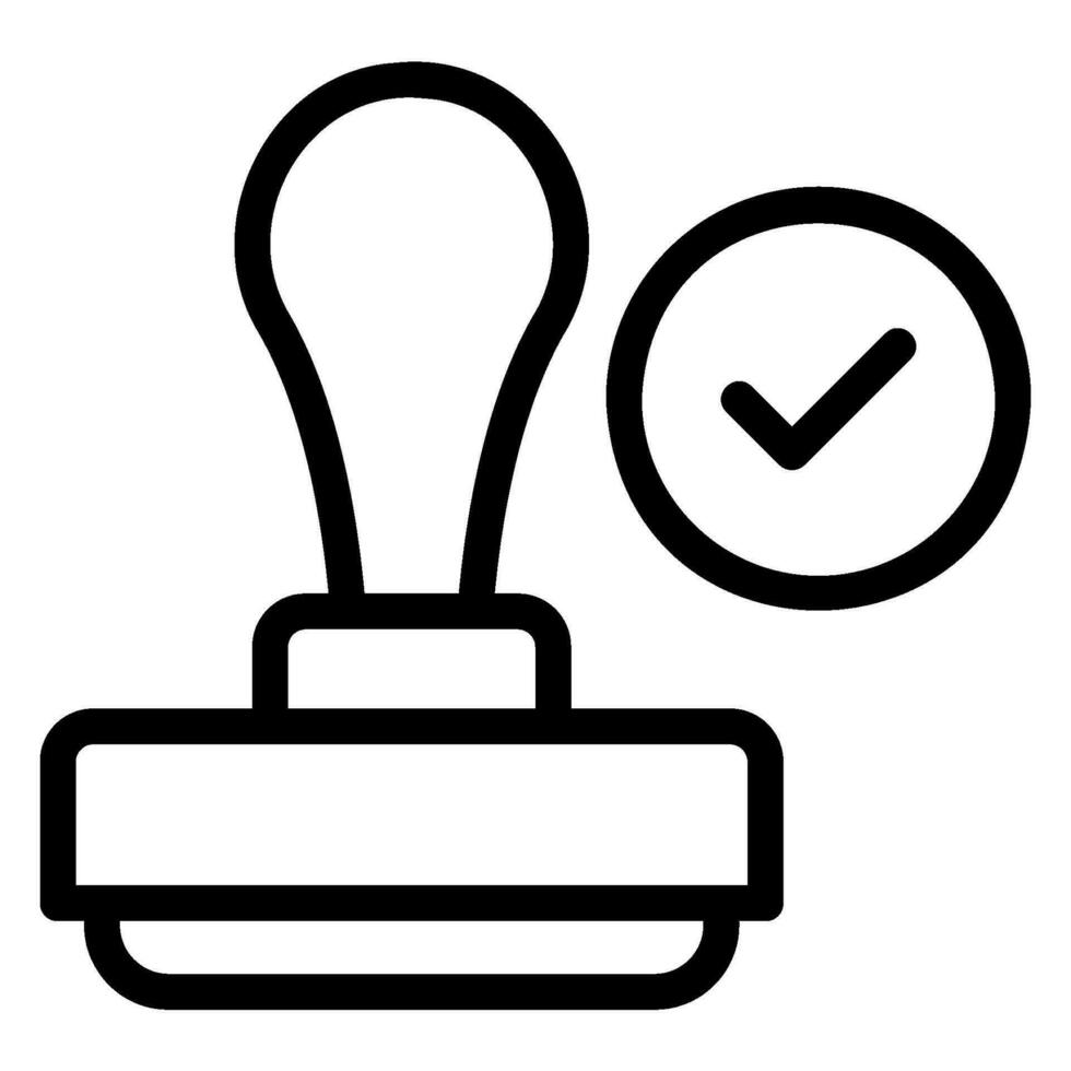 stamp line icon vector