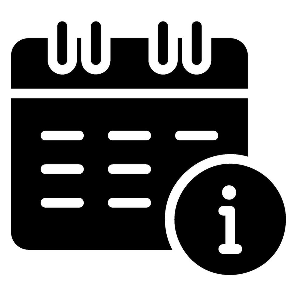 calendar glyph icon vector