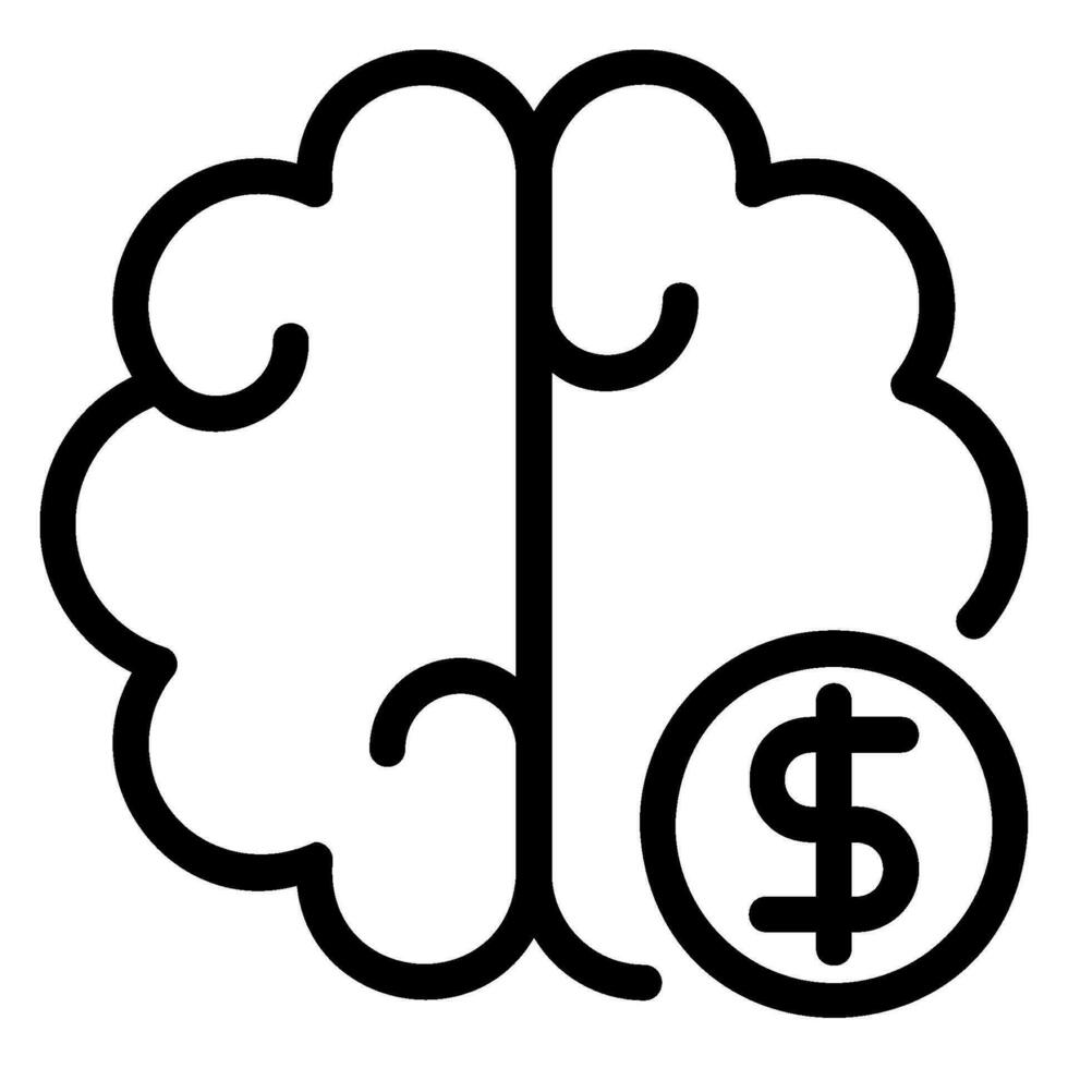 brain line icon vector