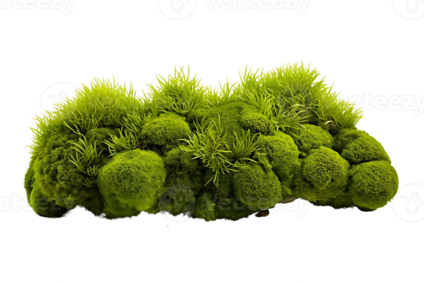AI generated Green Moss with Transparent Background. AI png