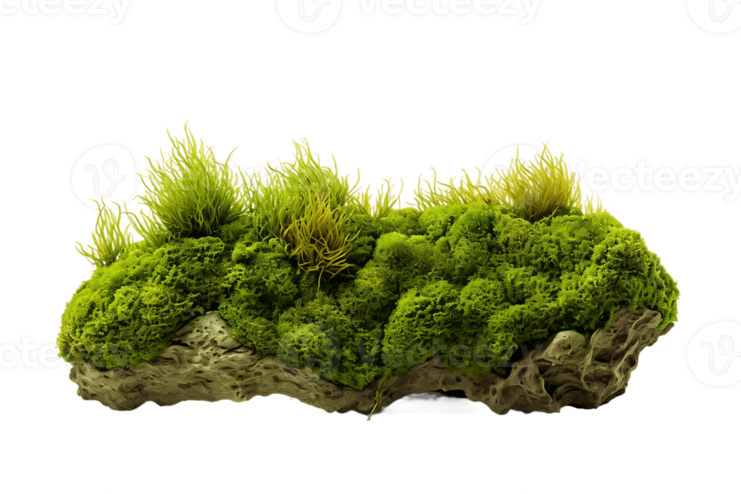 AI generated Green Moss with Transparent Background. AI png