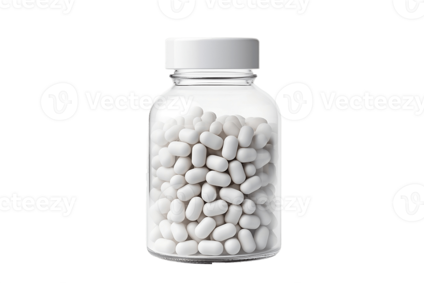 AI generated White Pill Bottle on Transparent Background. AI png